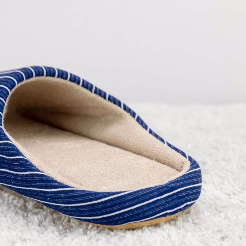 Gestreifte Pantoffeln (Blau)