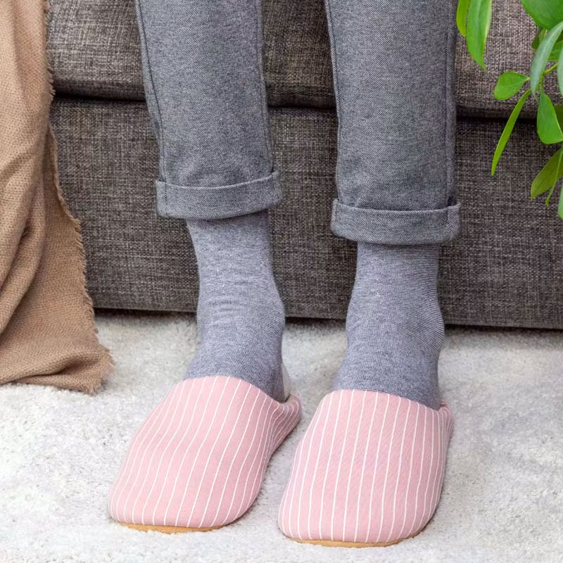 Gestreifte Pantoffeln (Rosa)