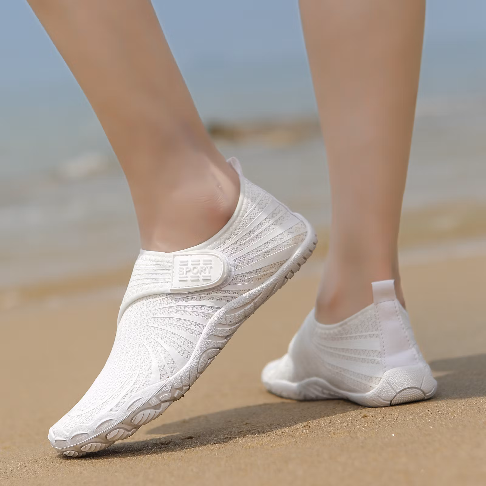 Barfußschuhe mit Klettverschluss (Weiß)