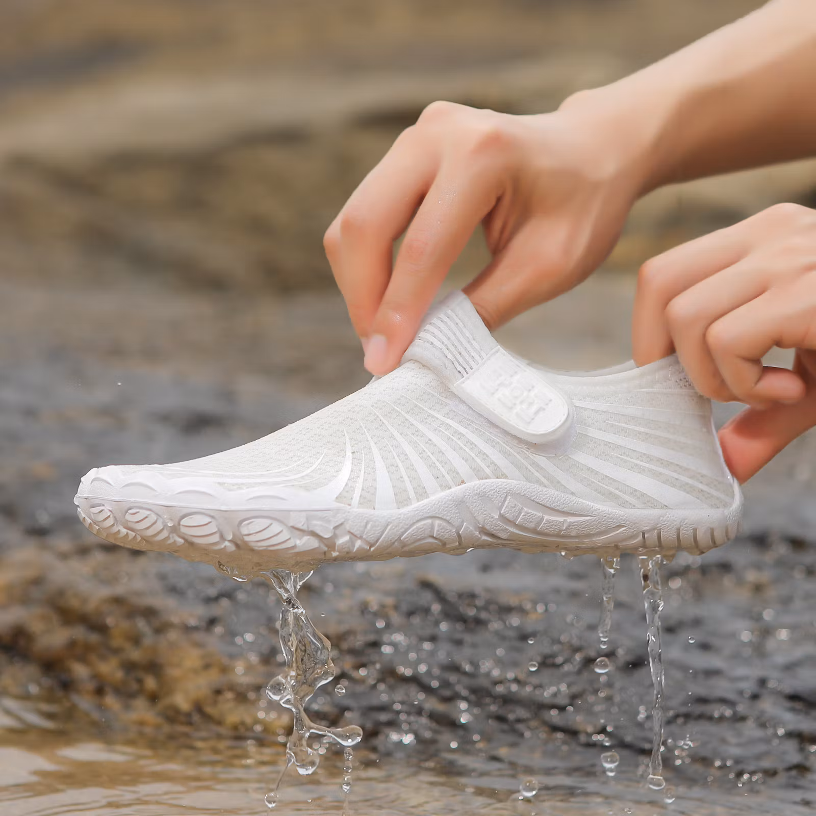 Barfußschuhe mit Klettverschluss (Weiß)
