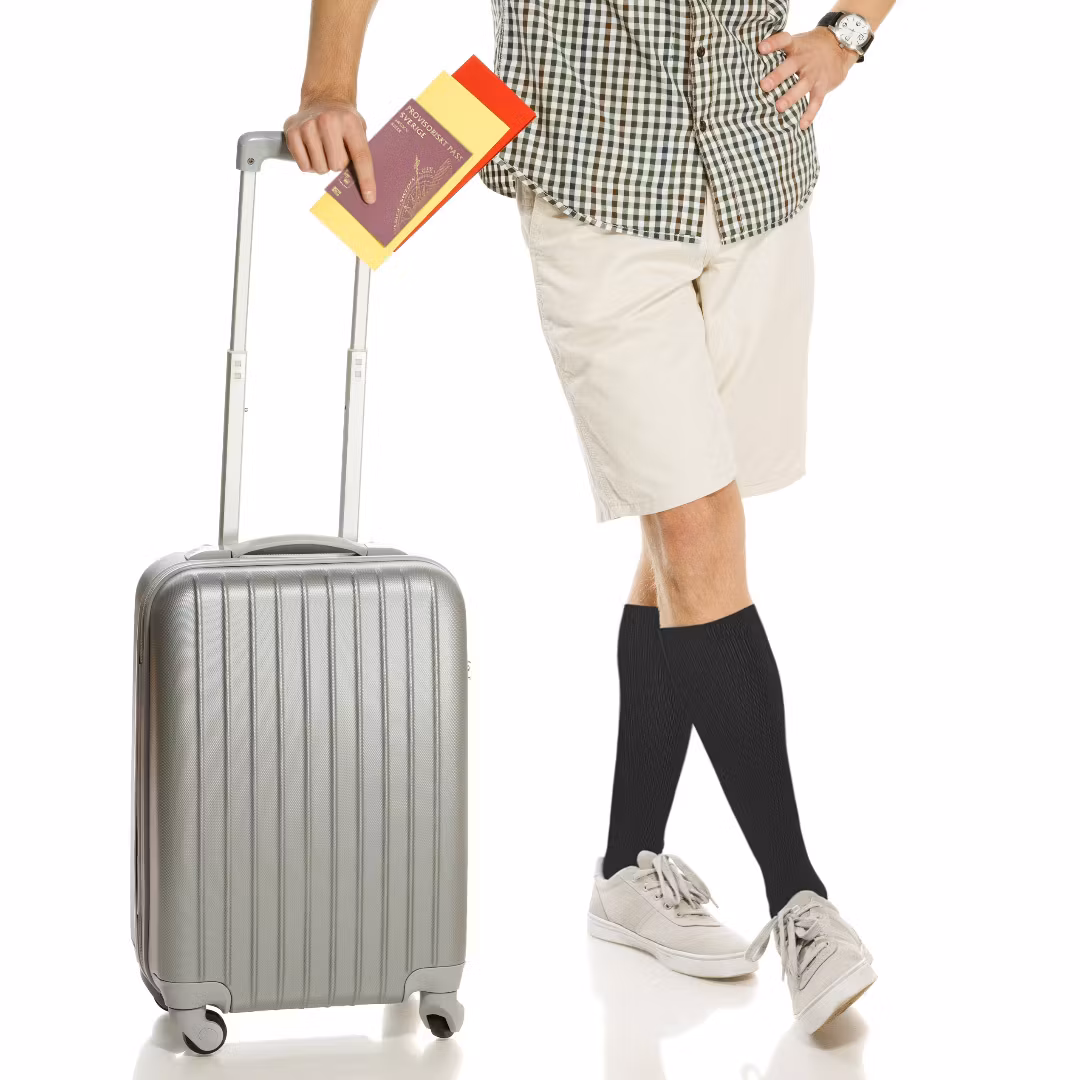 Kompressionsstrümpfe für den Flug (Schwarz)