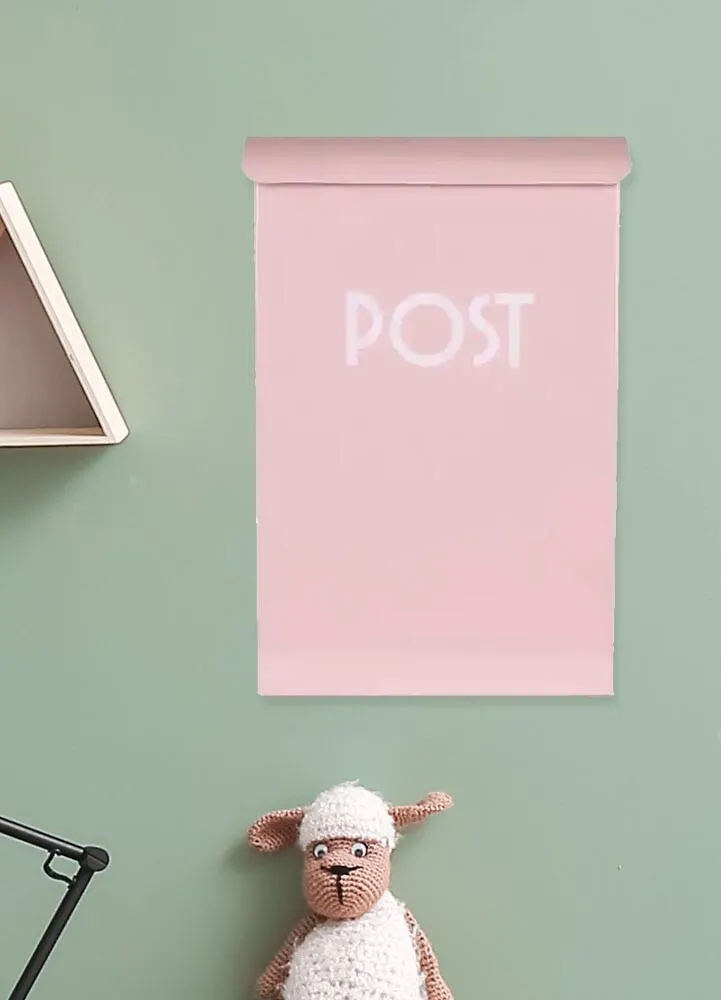 Postlåda barn i plåt, rosa - Room99