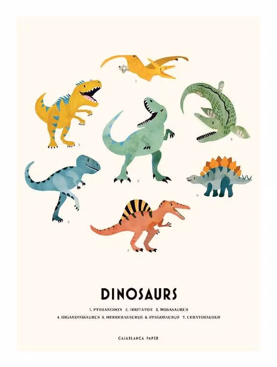 Poster Dinosaurs, Casablanca paper
