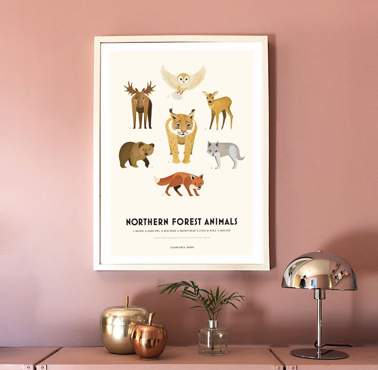 Poster Northern Forest Animals, Casablanca paper
