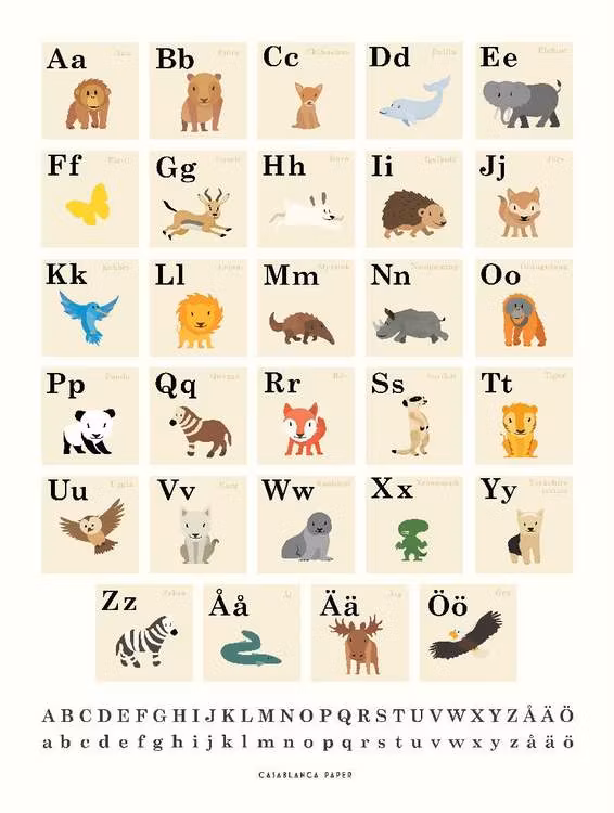 Poster Animals ABC, Casablanca paper