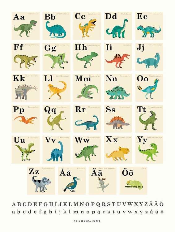 Poster Dinosaurs ABC, Casablanca paper