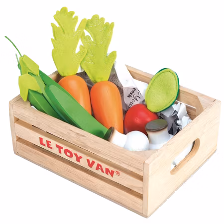Trälåda - grönsaker, Le toy van