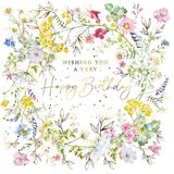 Kort med kuvert "Wishing you a very Happy Birthday", 15,7x15,7 cm