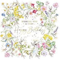 Kort med kuvert "Wishing you a very Happy Birthday", 15,7x15,7 cm