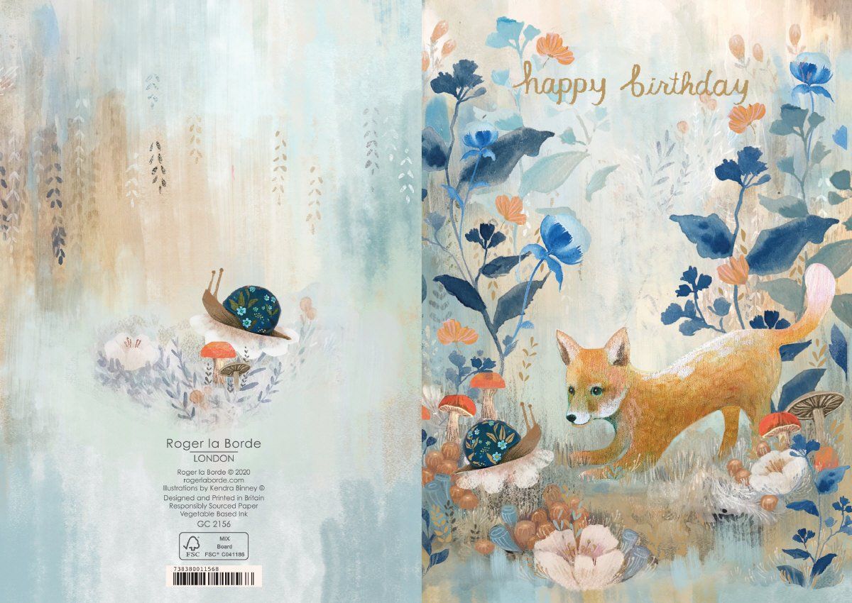 Kort med kuvert "Happy Birthday", 17x12 cm