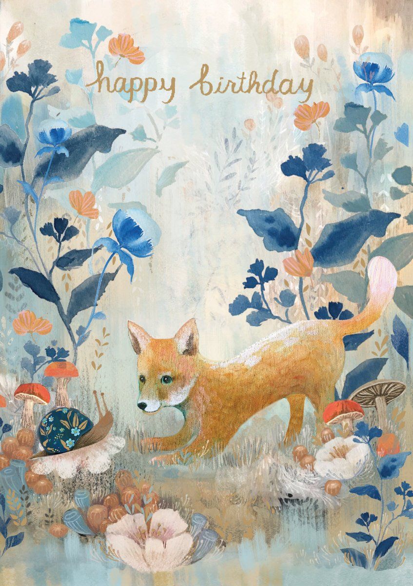 Kort med kuvert "Happy Birthday", 17x12 cm