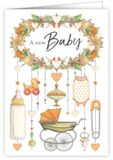 Kort med kuvert "A New Baby", 11,5x16,3 cm