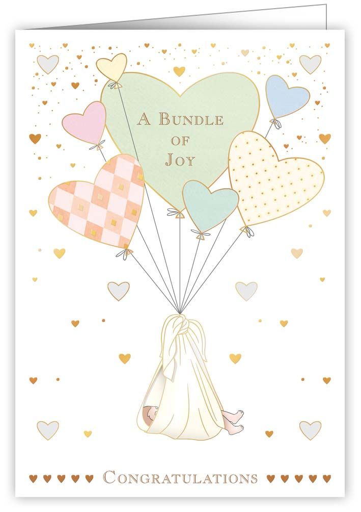 Kort med kuvert "A Bundle Of Joy", 11,5x16,3 cm