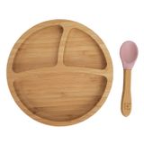 Matset bambu rund, pale mauve