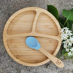 Matset bambu rund, stone blue