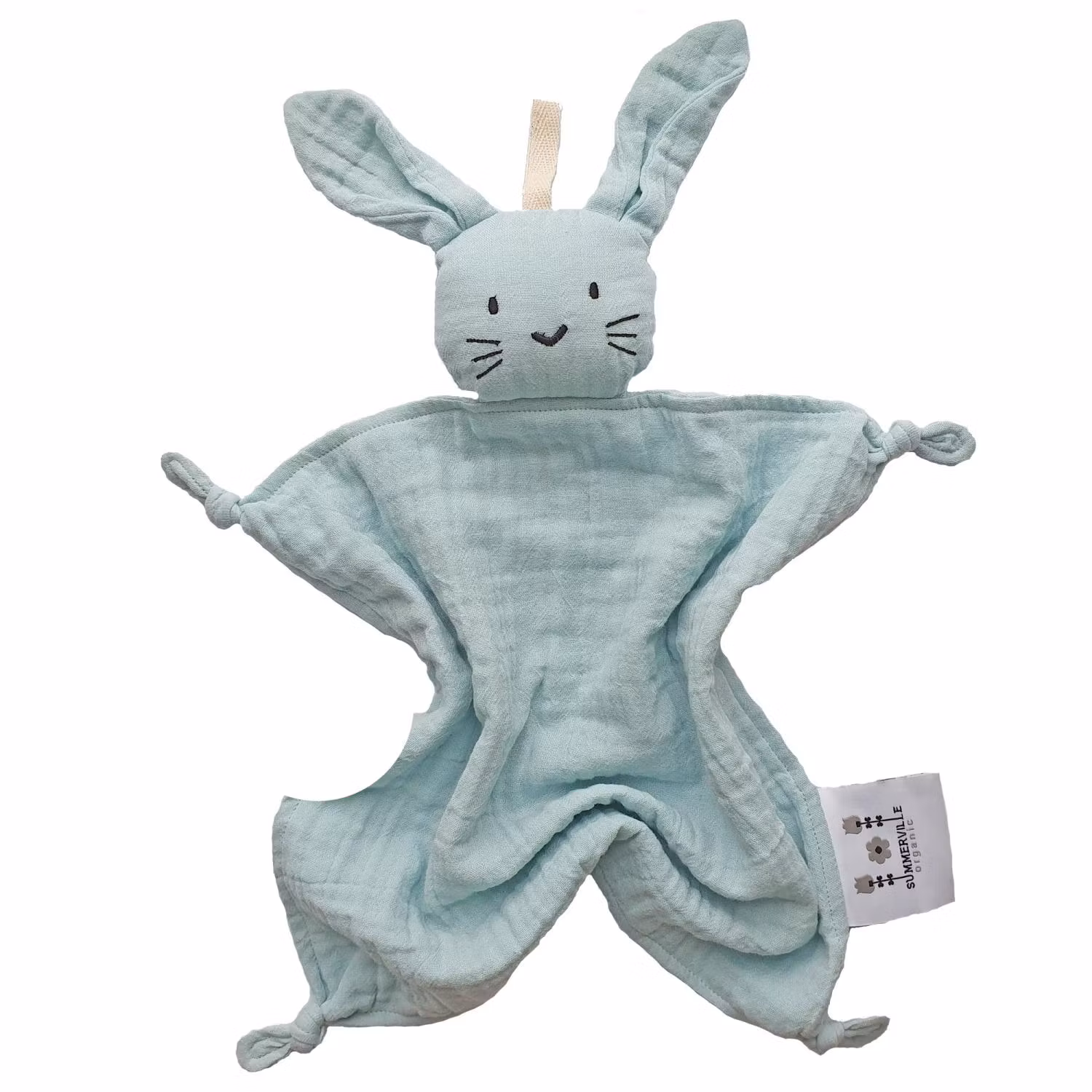 Snuttefilt kanin, ice blue GOTS
