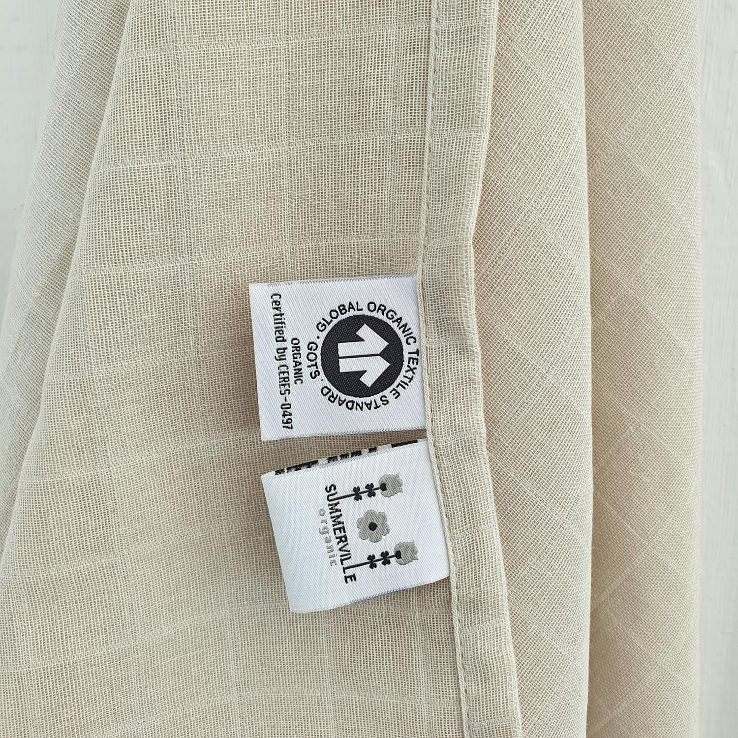 Muslin 2-pack, stone GOTS