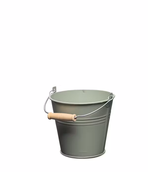 Hink i zink, grön, D13,5 cm
