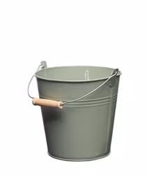 Hink i zink, grön, D18 cm