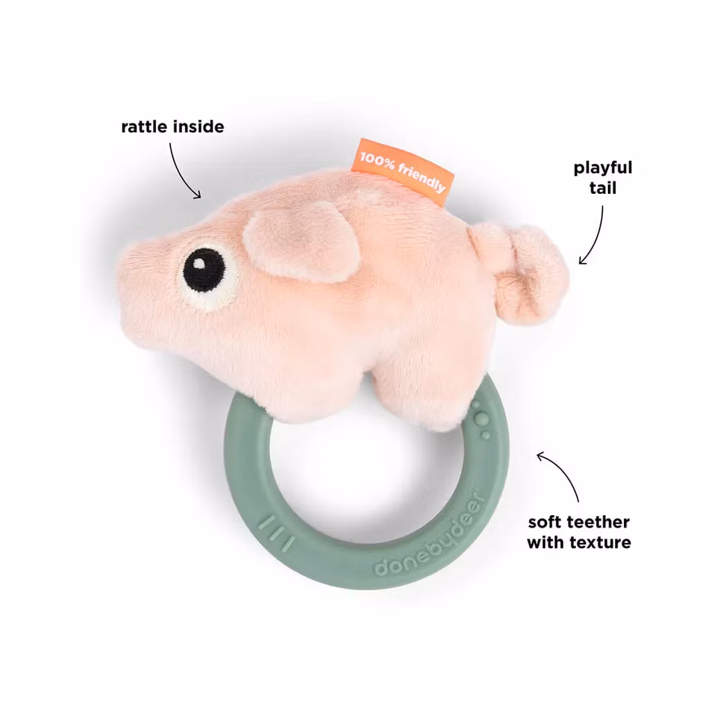 Sensory rattle w/teether Pigee