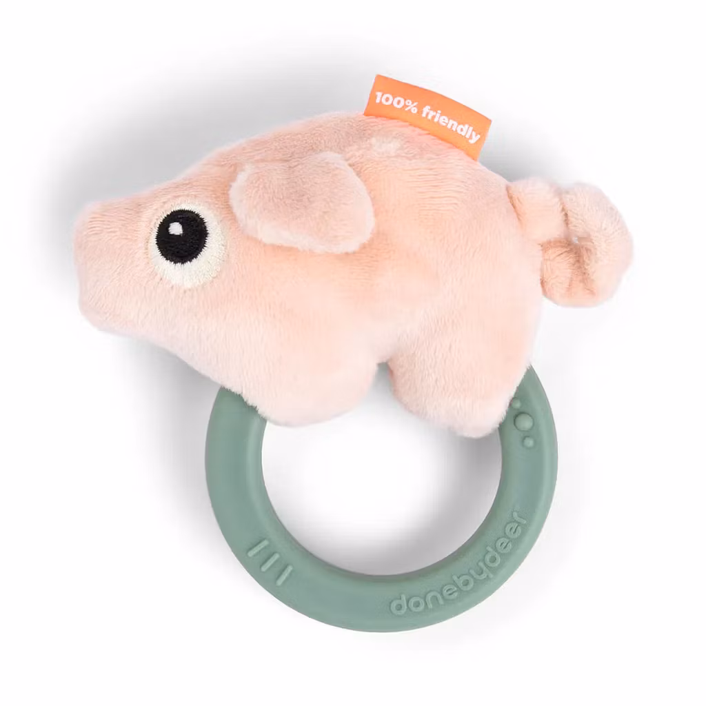 Sensory rattle w/teether Pigee