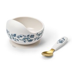 Silikonskål med sked - Garden Leo Toile