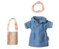 Denimklänning och väska till Mamma mus, Maileg