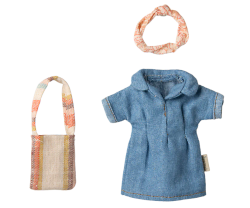 Denimklänning och väska till Mamma mus, Maileg