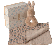 Rabbit rattle set, Cream peach, Maileg