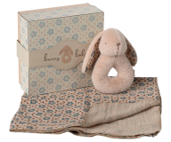 Bunny rattle set, Powder, Maileg