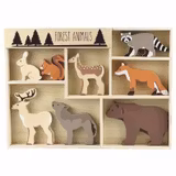 Trädjur skog i hylla 8 st