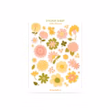 Stickers A6 blommor retro