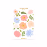 Stickers A6 blommor ljusa toner