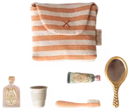 Tandborstset i väska, Coral stripe, Maileg