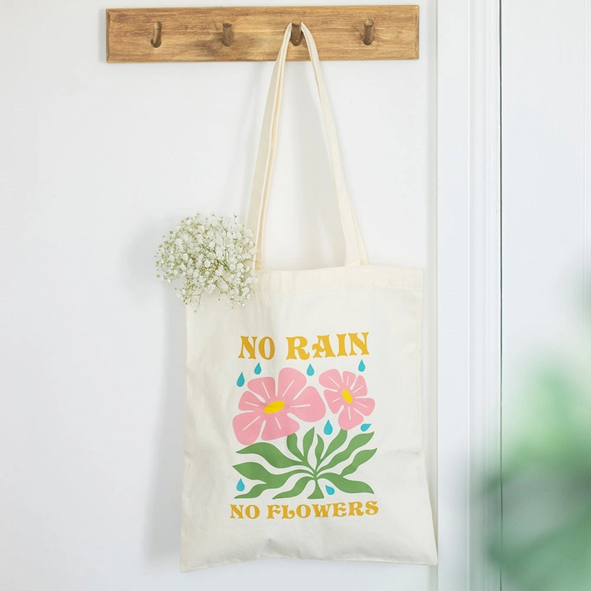 Tygkasse No Rain No Flowers