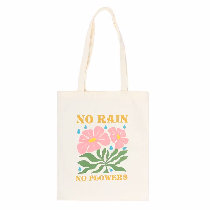 Tygkasse No Rain No Flowers