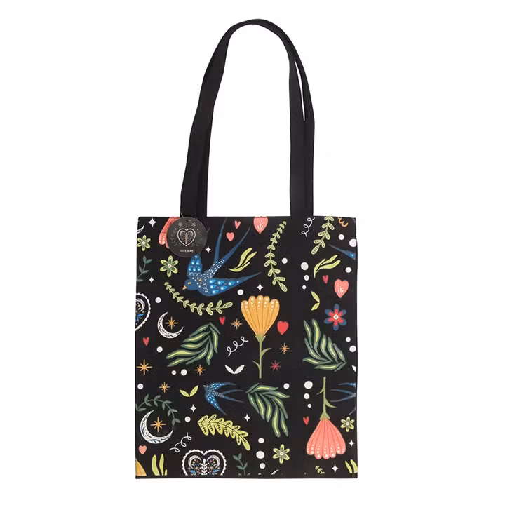 Tygkasse Midnight Bloom Svart