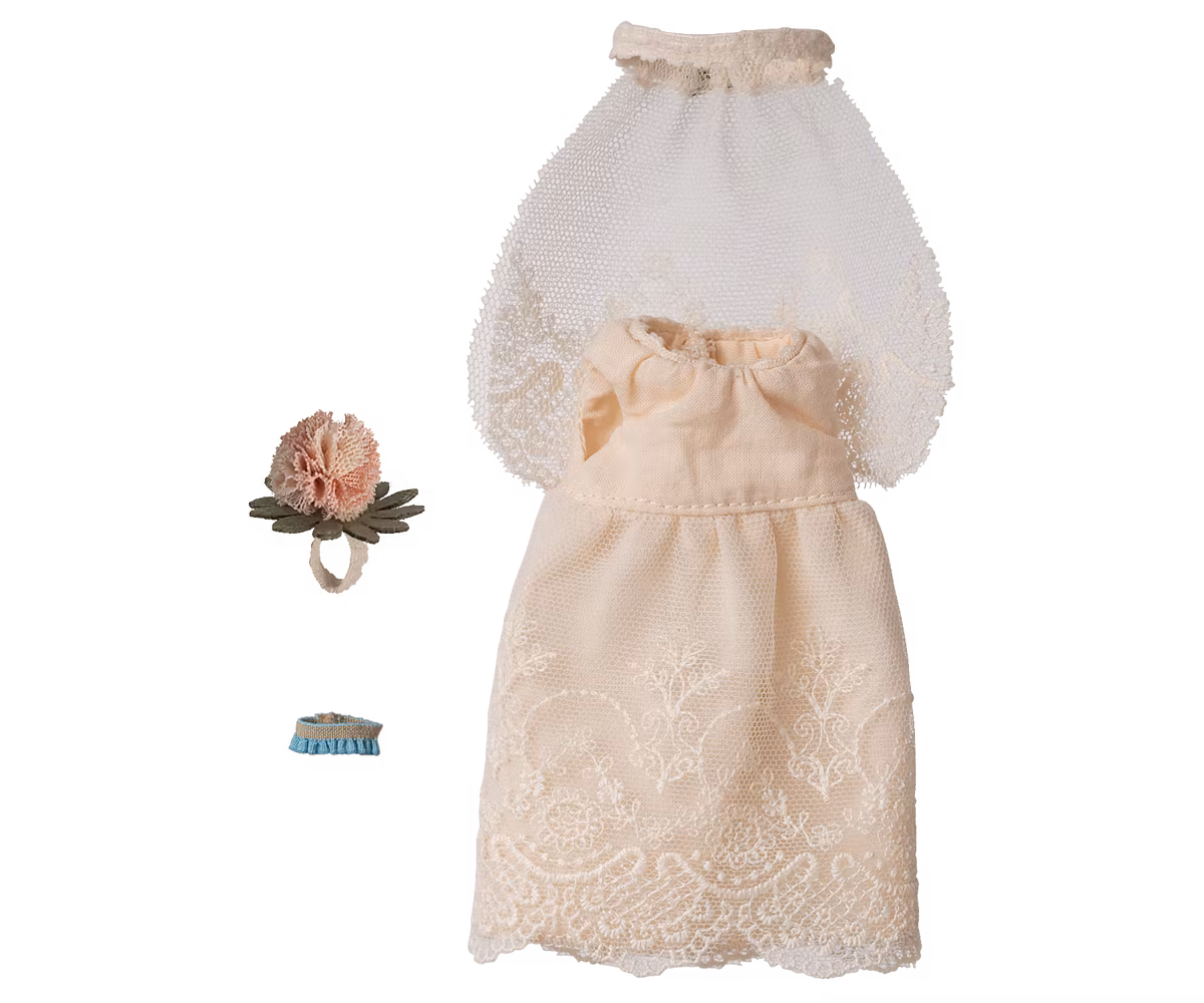 Bröllopsklänning till Mamma mus, Maileg