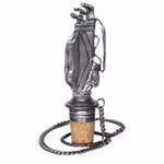 Bottle cap in the shape of a golf bag in lead-free pewter from Munka Tenn