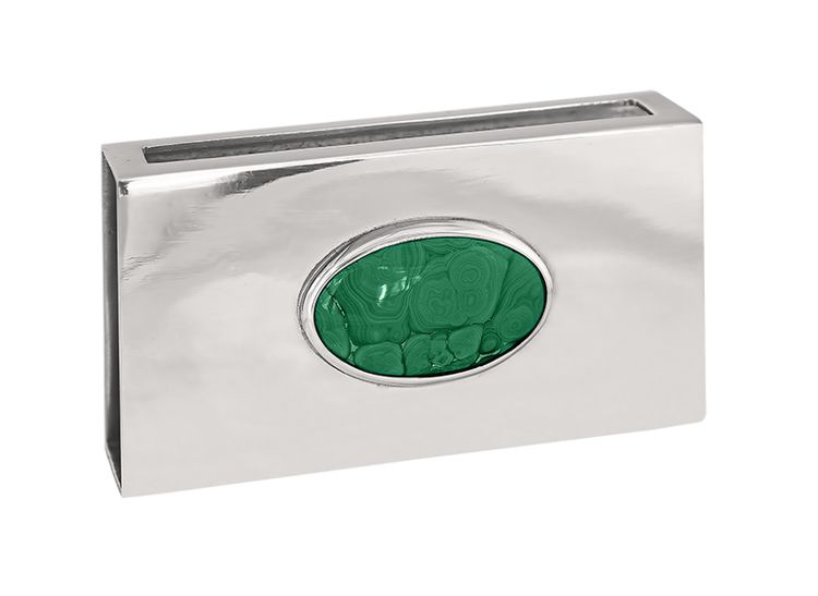 Large matchbox with green malachite stone from Munka Tenn
