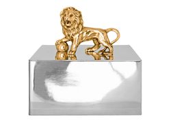 Large pewter casket with gilded lion from Munka Tenn
