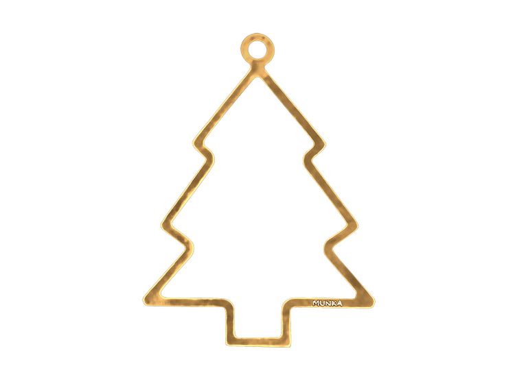 Christmas ornaments - CHRISTMAS TREE for fir tree or window hand cast in pewter and gilded, stamped Munka
