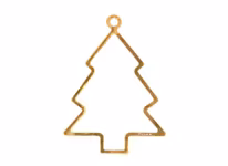 Christmas ornaments - CHRISTMAS TREE for fir tree or window hand cast in pewter and gilded, stamped Munka