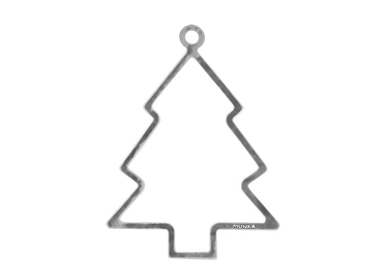 Christmas ornament - TREE - hand cast in pewter, stamped Munka