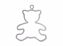 Christmas ornament - TEDDY - hand cast in pewter, stamped Munka