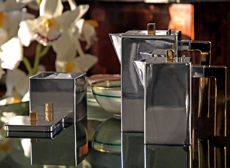 Small coffee pot / milk jug, in pewter that is part of the coffee tea set series from Munka Tenn