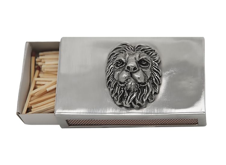 Leo, tin match case for large box, from MunkaTenn