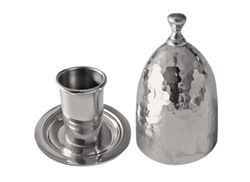 Toothpick holder with hammered lid in pewter from Munka Tenn