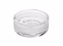 Stock wreath, hand-engraved glass salt shaker, from Munka Tenn