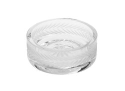 Stock wreath, hand-engraved glass salt shaker, from Munka Tenn